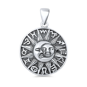 Sun, Moon & Zodiacs Pendant